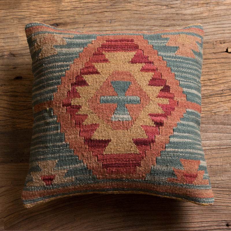 American Country Style Imported From India Ethnic Style Kilim Hand Woven Hard Wool Pillow Cover Cushion - Velora