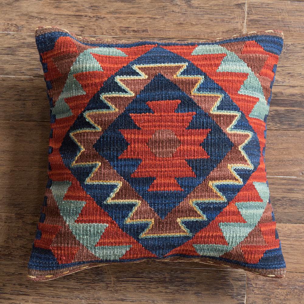 American Country Style Imported From India Ethnic Style Kilim Hand Woven Hard Wool Pillow Cover Cushion - Velora