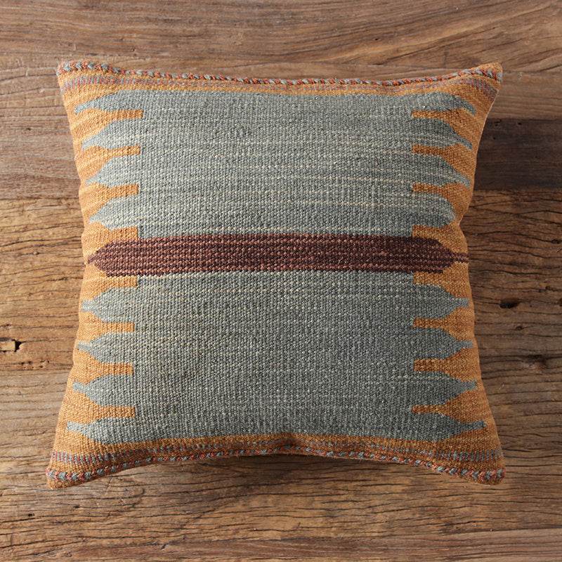 American Country Style Imported From India Ethnic Style Kilim Hand Woven Hard Wool Pillow Cover Cushion - Velora