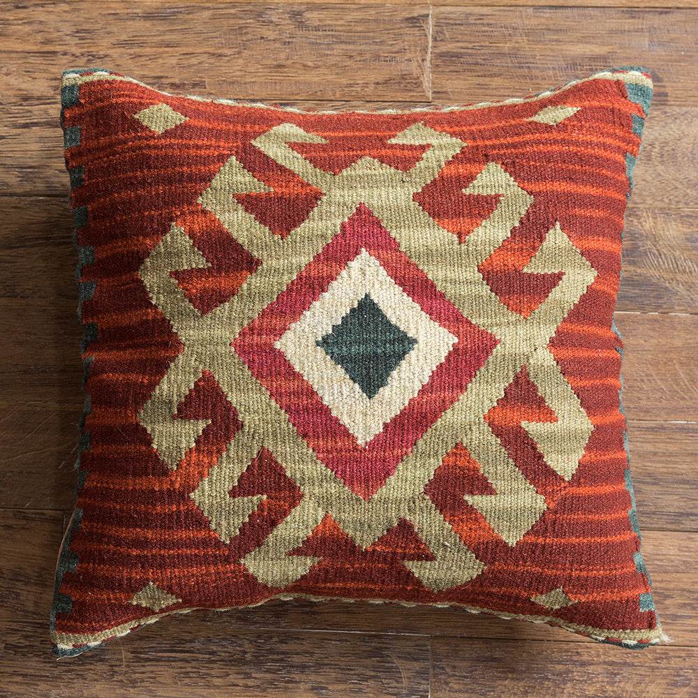 American Country Style Imported From India Ethnic Style Kilim Hand Woven Hard Wool Pillow Cover Cushion - Velora
