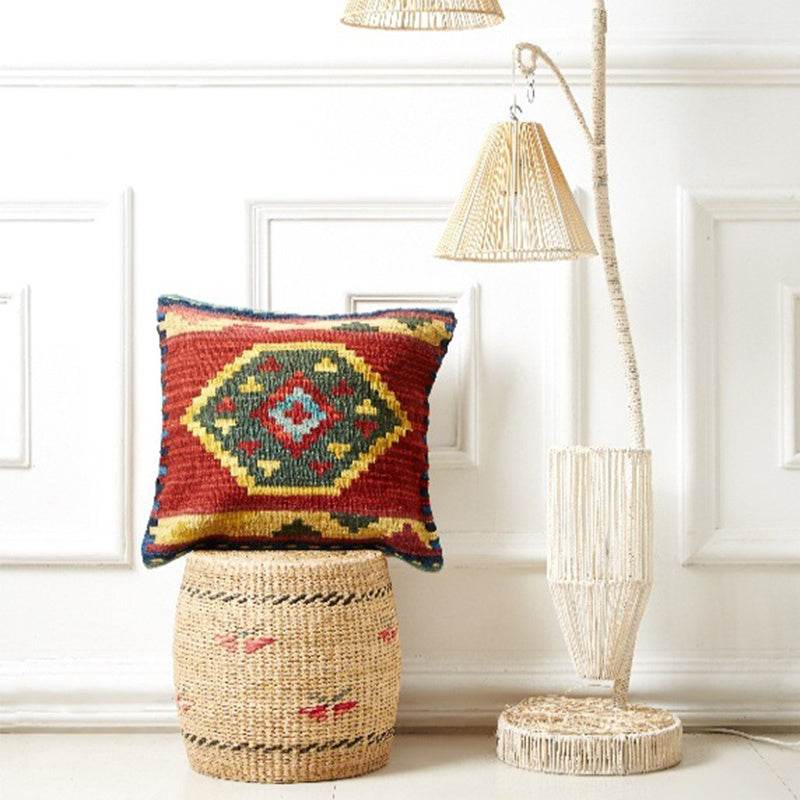 American Country Style Imported From India Ethnic Style Kilim Hand Woven Hard Wool Pillow Cover Cushion - Velora