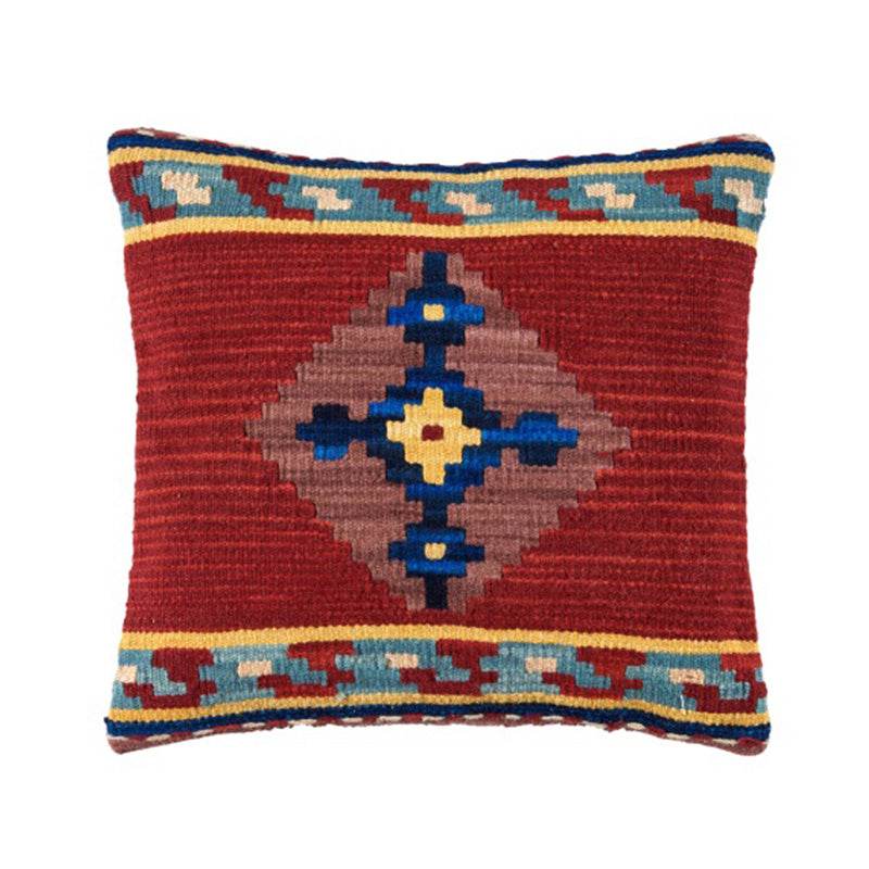 American Country Style Imported From India Ethnic Style Kilim Hand Woven Hard Wool Pillow Cover Cushion - Velora