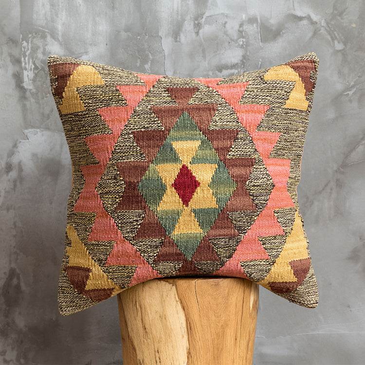 American Country Style Imported From India Ethnic Style Kilim Hand Woven Hard Wool Pillow Cover Cushion - Velora