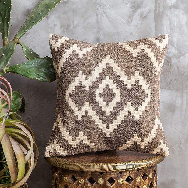 American Country Style Imported From India Ethnic Style Kilim Hand Woven Hard Wool Pillow Cover Cushion - Velora
