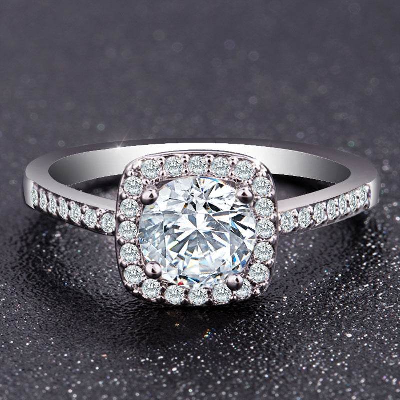Luxury Silver Engagement Ring - Velora