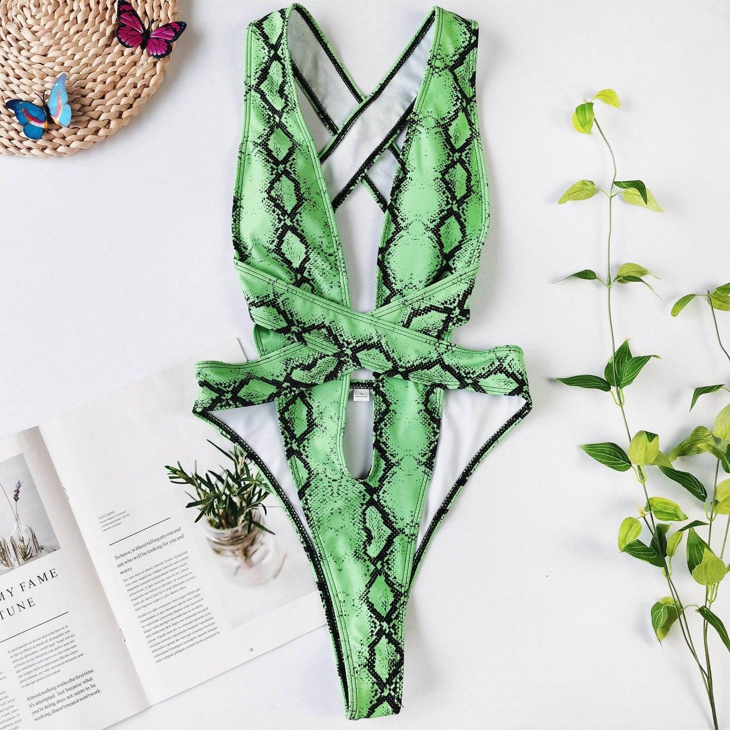 One Piece Bandage Swimsuit Sexy Bikini - Velora