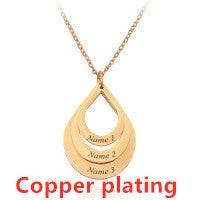 Customized 3 Water Droplet Engraving Name Stainless Steel Jewelry Pendant Necklaces For Women Personalized Gift - Velora