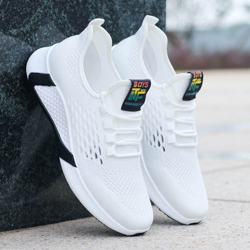 New Sports Shoes Men's Breathable Casual Mesh Shoes Comfort Increase Lace-up Non-slip Low-top Running Shoes - Velora