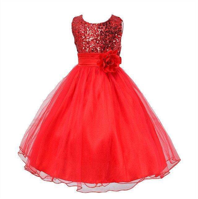 Baby Sequin Dress Flower Girl Wedding Princess Dress - Velora