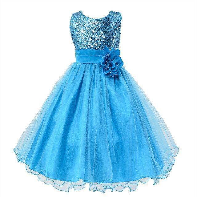 Baby Sequin Dress Flower Girl Wedding Princess Dress - Velora