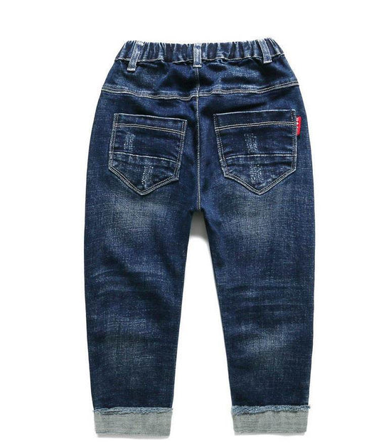 Kids Boys Jeans Baby Clothes Classic Pants Children Denim Clothing Boy Casual Bowboy Long Trousers 5-13Y - Velora