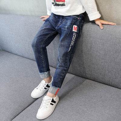 Kids Boys Jeans Baby Clothes Classic Pants Children Denim Clothing Boy Casual Bowboy Long Trousers 5-13Y - Velora