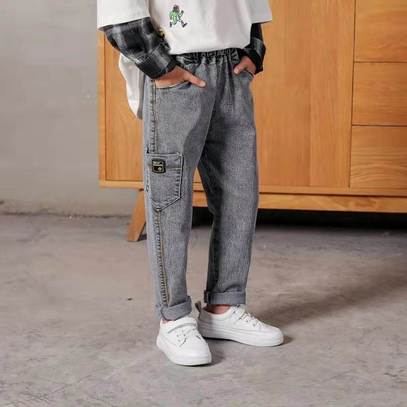 Kids Boys Jeans Baby Clothes Classic Pants Children Denim Clothing Boy Casual Bowboy Long Trousers 5-13Y - Velora