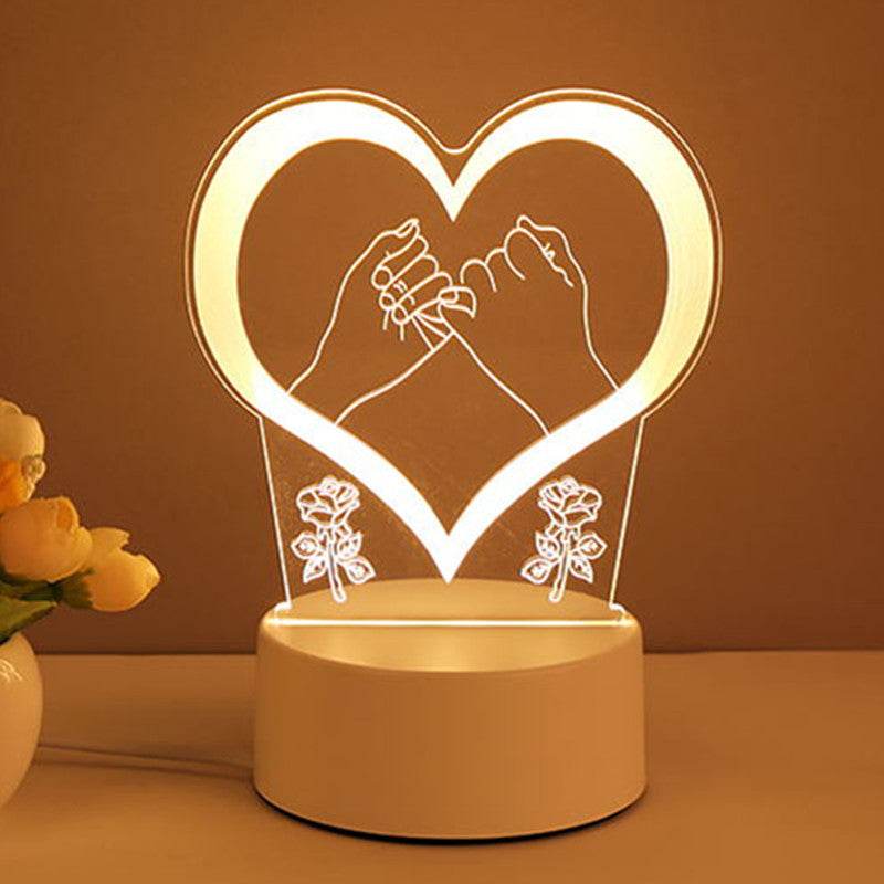 3D Lamp Acrylic USB LED Night Lights Neon Sign Lamp Xmas Home Decorations For Room Decor Valentines Day Gifts - Velora