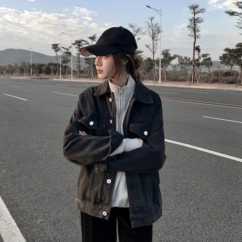 Casual Unisex Oversized loose Washed Denim Jacket - Velora