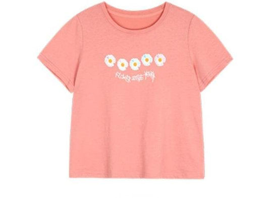 Summer Sale Sweet Daisy T-shirt Skirts Sets Women Leisure Floral Clothing Fashion Slimming Dress - Velora