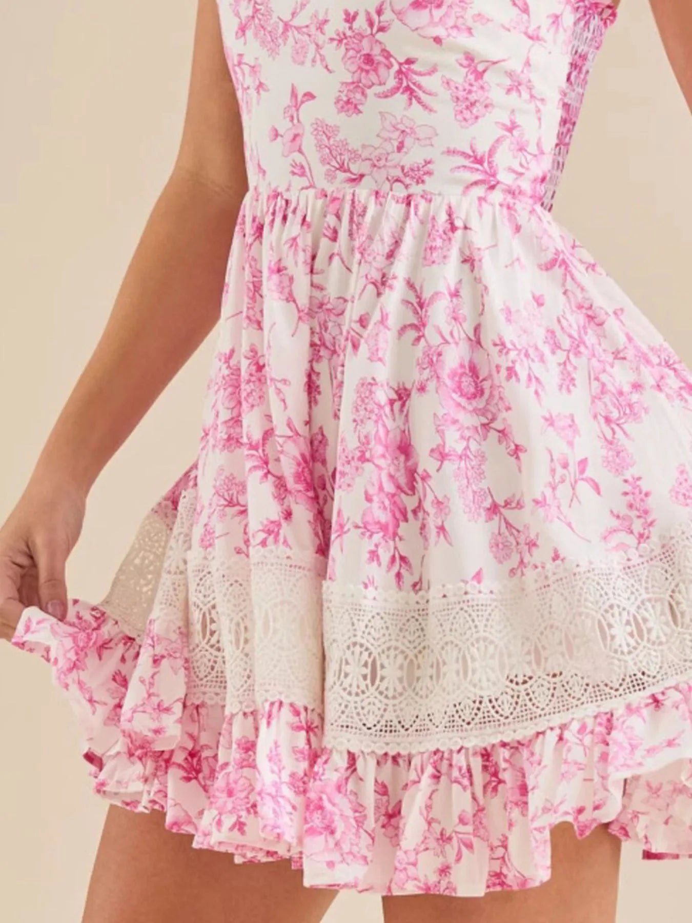 Ruffled Hem Printed Tube Dress - Velora