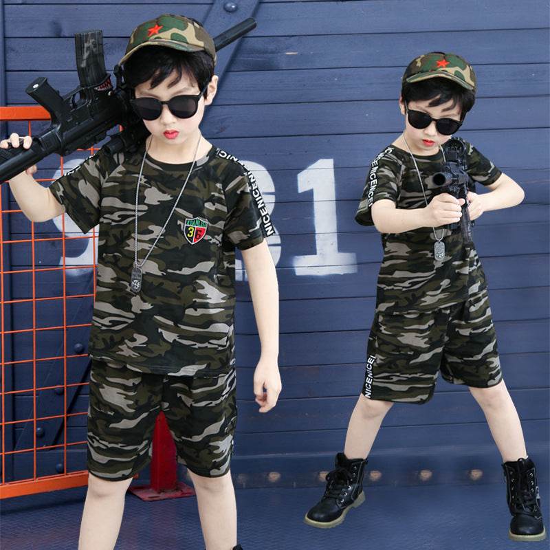 Boys summer short sleeve camouflage clothing - Velora