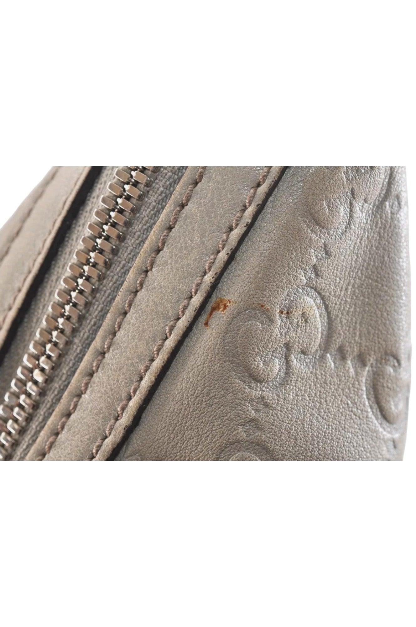 GUCCI Princy Guccissima GG Leather Shoulder Bag 162882 White 7406K - Velora