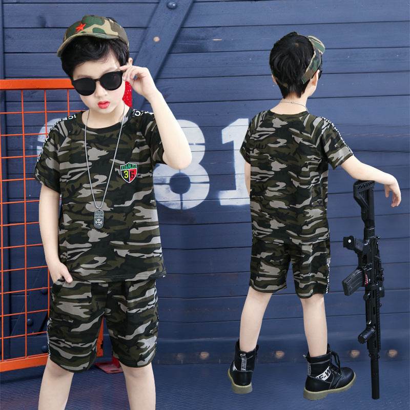 Boys summer short sleeve camouflage clothing - Velora