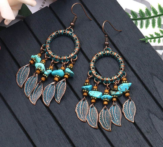 Handmade beaded tassel earrings - Velora