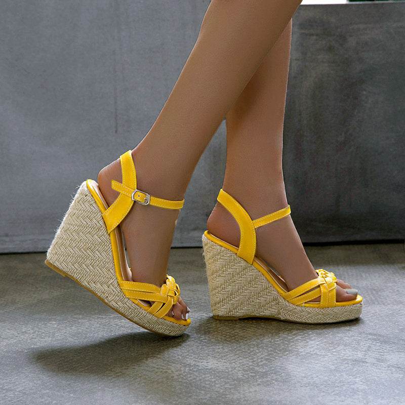 New Straw Fairy Style High-heeled Shoes With Skirt - Velora