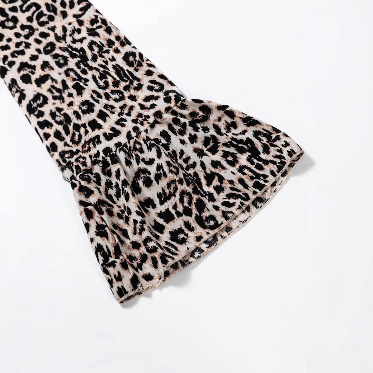 European And American Leopard Print Long Women's Clothing Printed Fashion Loose V-neck Buttons Dress - Velora