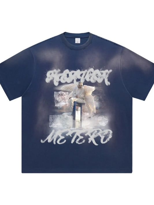 Men's Graphic Round Neck Short Sleeve T-Shirt - Velora