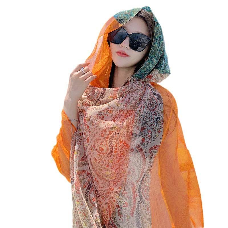 Desert Versatility For Traveling Sun Protection Toe Cap Silk Scarf - Velora