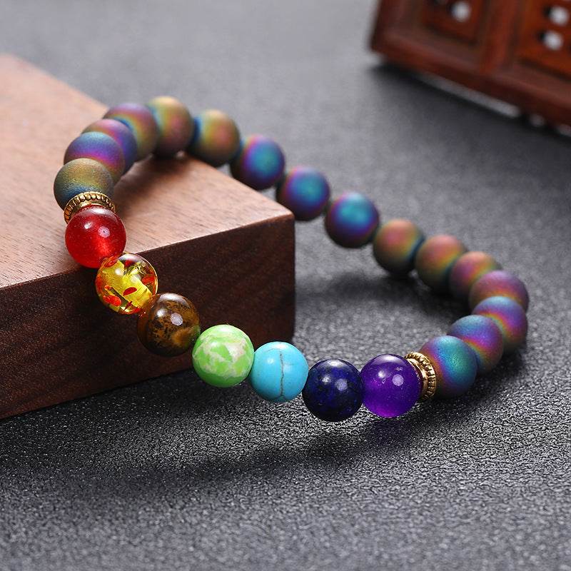 European And American Yoga Bracelet Accessories Jewellery Cross-border Amazon Jack Purcell India Agate Bracelet 8mm - Velora