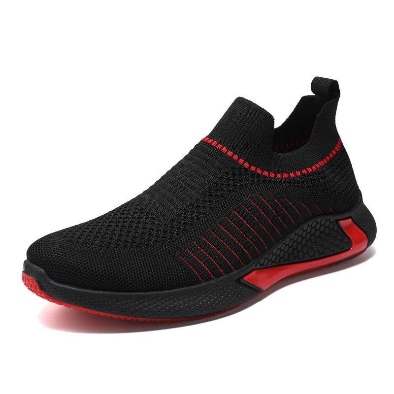 Fashion Mesh Sock Shoes With Striped Design Men Outdoor Breathable Slip-on Sneakers Csuale Lightweight Running Sports Shoes - Velora