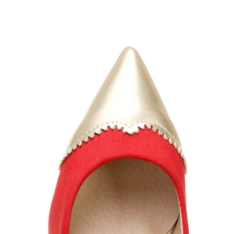 Low stiletto suede patent leather shoes - Velora