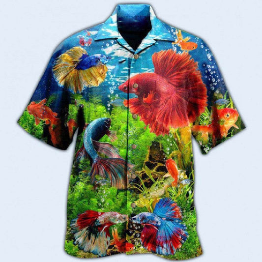 Men's Casual Digital Printed Short-sleeved Shirt - Velora