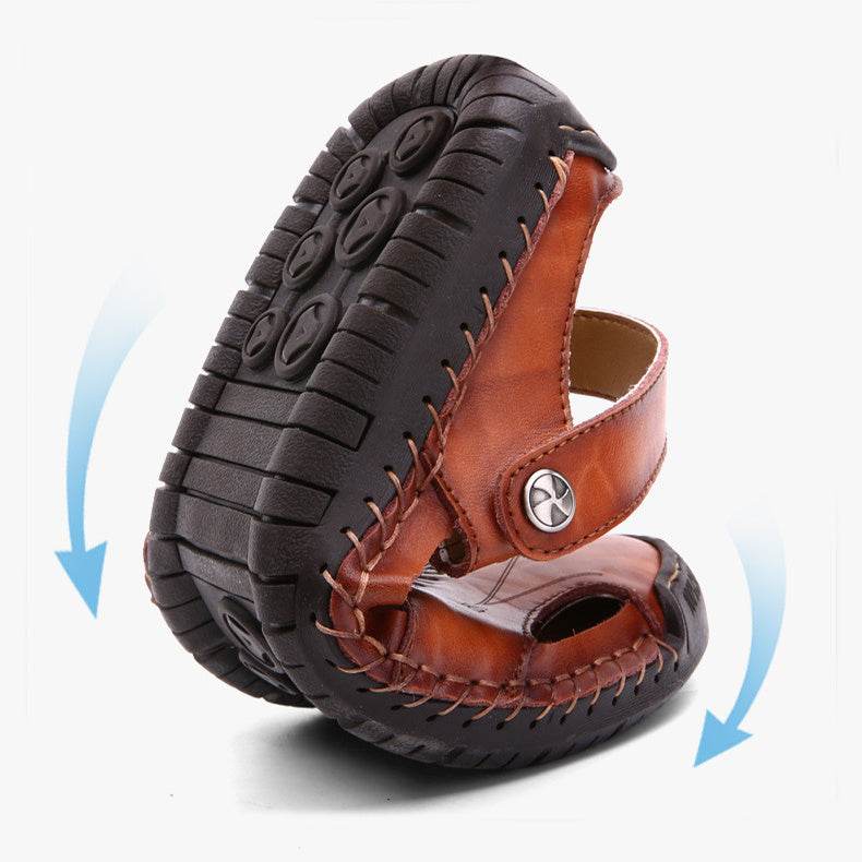 Men's Closed Toe Sandals Summer Adjustable Slides Slippers Fashion Beach Shoes - Velora