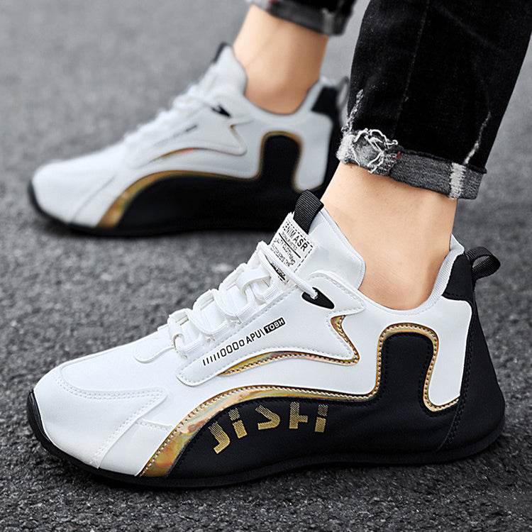 Fashion Colorblock Lace-up Sneakers For Men Breathable Low-top Dad Shoes Running Walking Sports Shoes - Velora