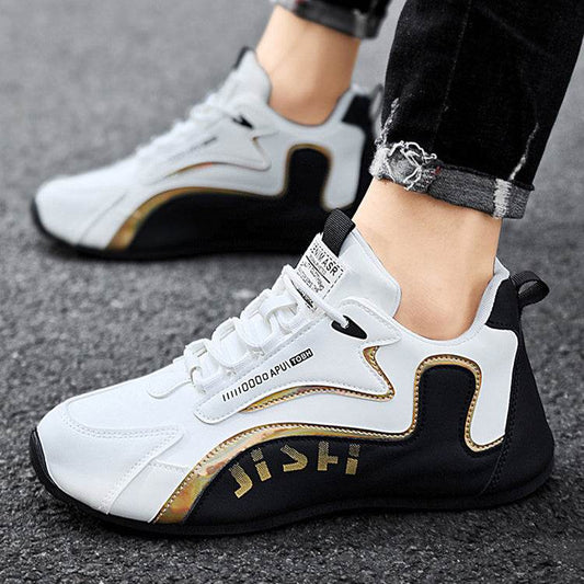 Fashion Colorblock Lace-up Sneakers For Men Breathable Low-top Dad Shoes Running Walking Sports Shoes - Velora