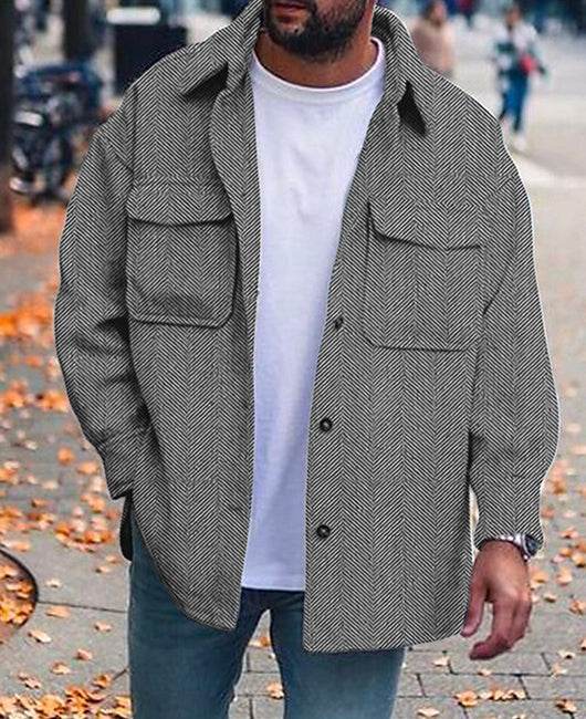 Coat Men Polo Collar Top Men Fashion Work Clothes - Velora