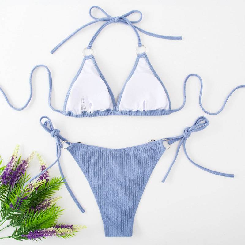 Sexy Bikini Set Summer Side Tie Thong Bandage Style Swimsuit Womens Clothing - Velora