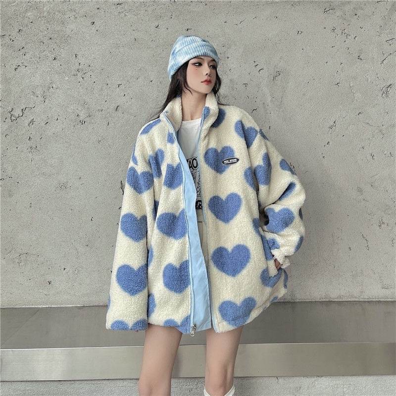 Love Lamb Fleece-lined Warm Reversible Cotton-padded Coat - Velora