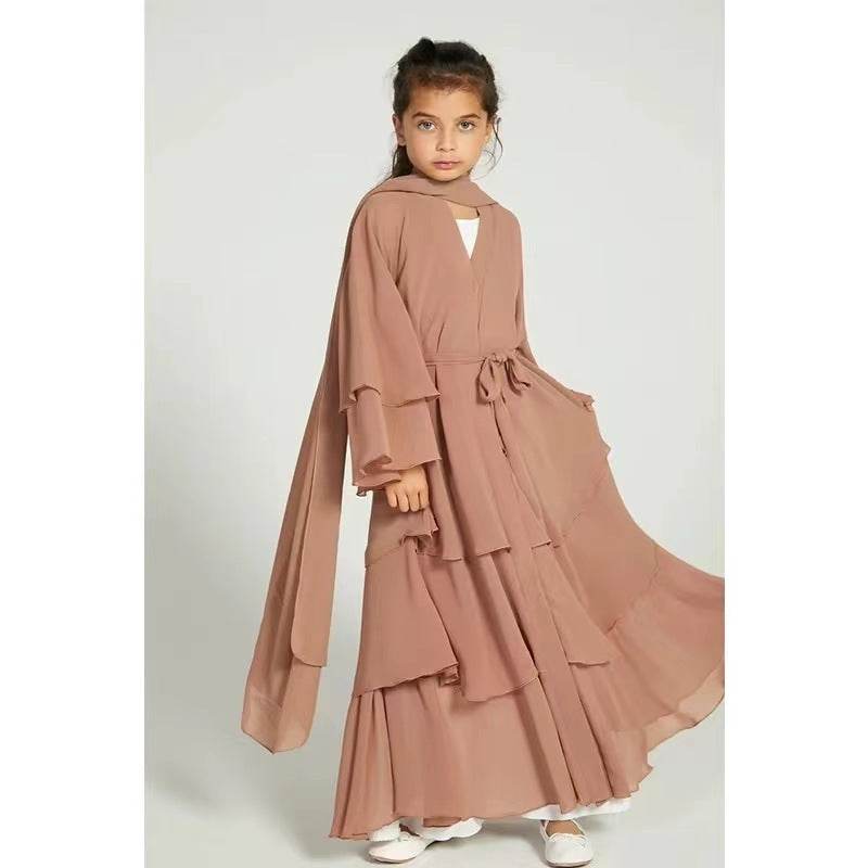 Elegant Three-layer Chiffon Children's Clothing Elegant Dress - Velora