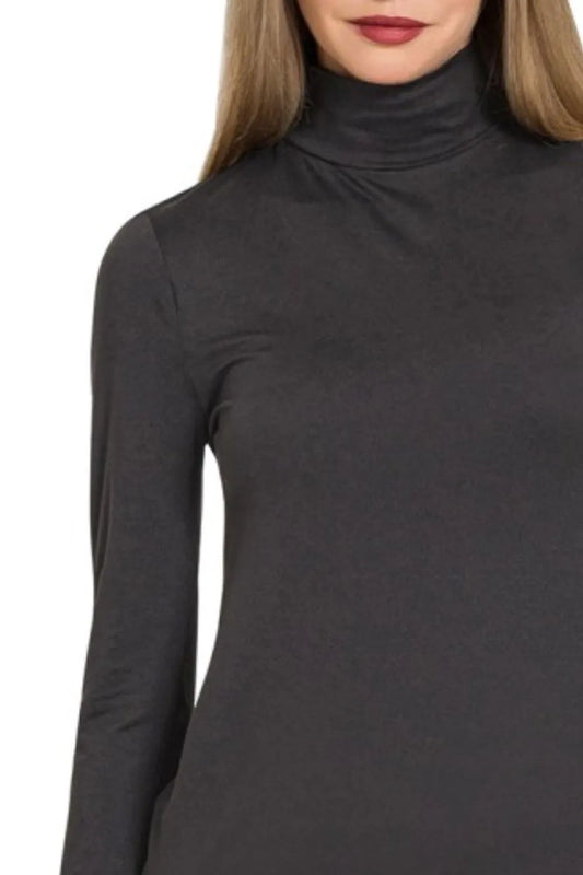 Zenana Premium Microfiber Mock Neck Top - Velora