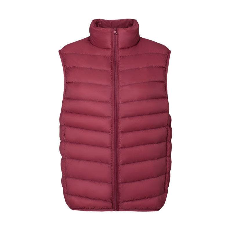 Stand Collar Outer Wear Slimming Plus Size Down Vest Vest - Velora