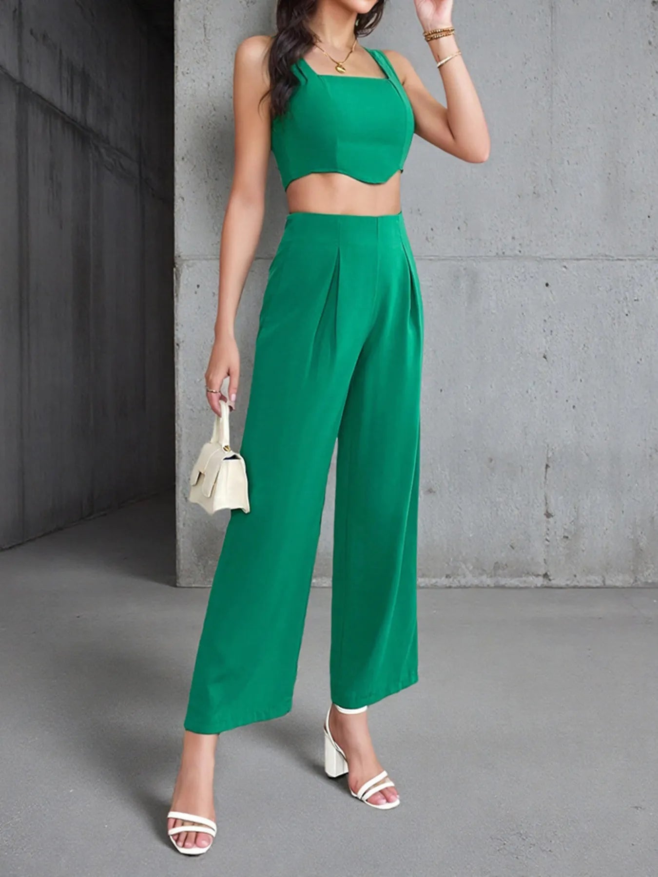 Square Neck Tank and Pants Set - Velora