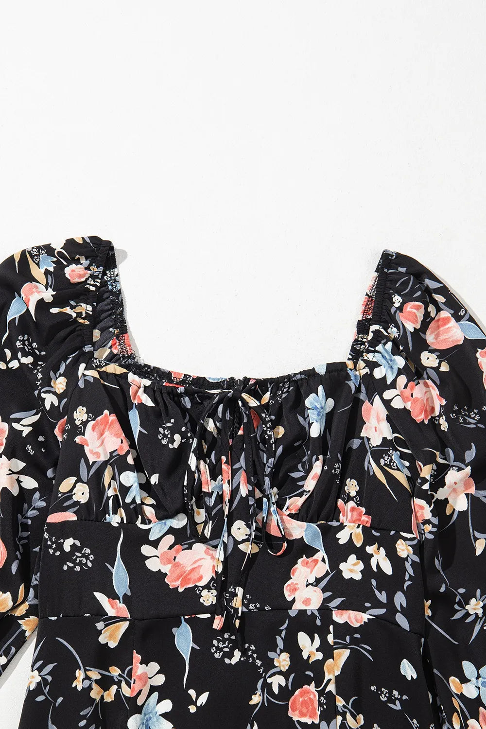 Floral Print Flounce Sleeve Midi Dress - Velora