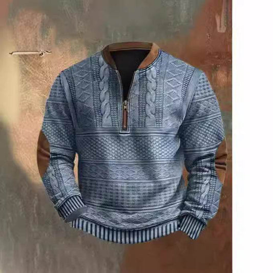 European And American Men's Half Zipper Sweater - Velora