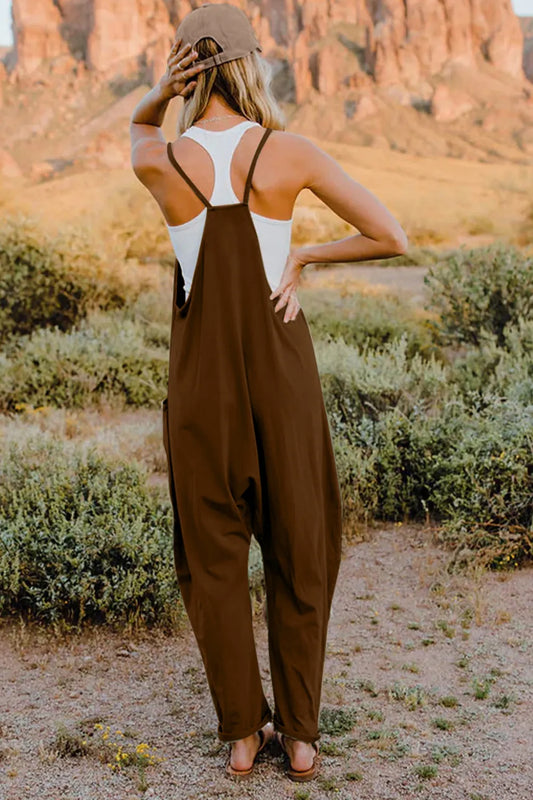 Double Take Full Size V-Neck Sleeveless Jumpsuit with Pockets - Velora