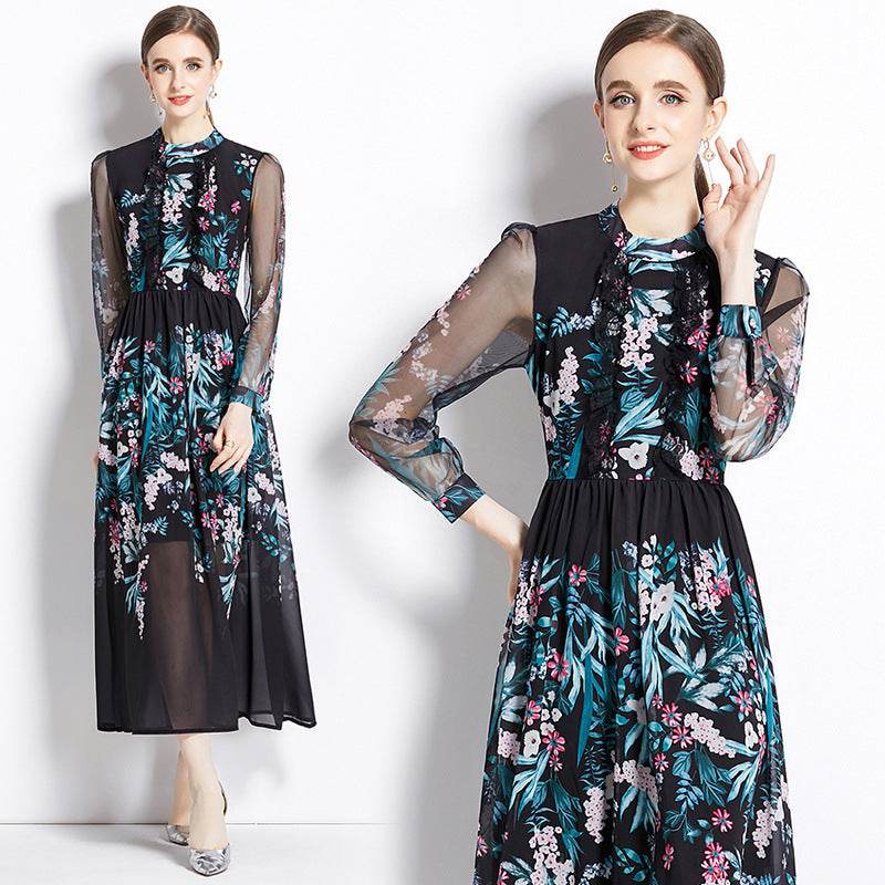 Black Shivering Elegant Socialite Waist-tight Elegant Dress - Velora