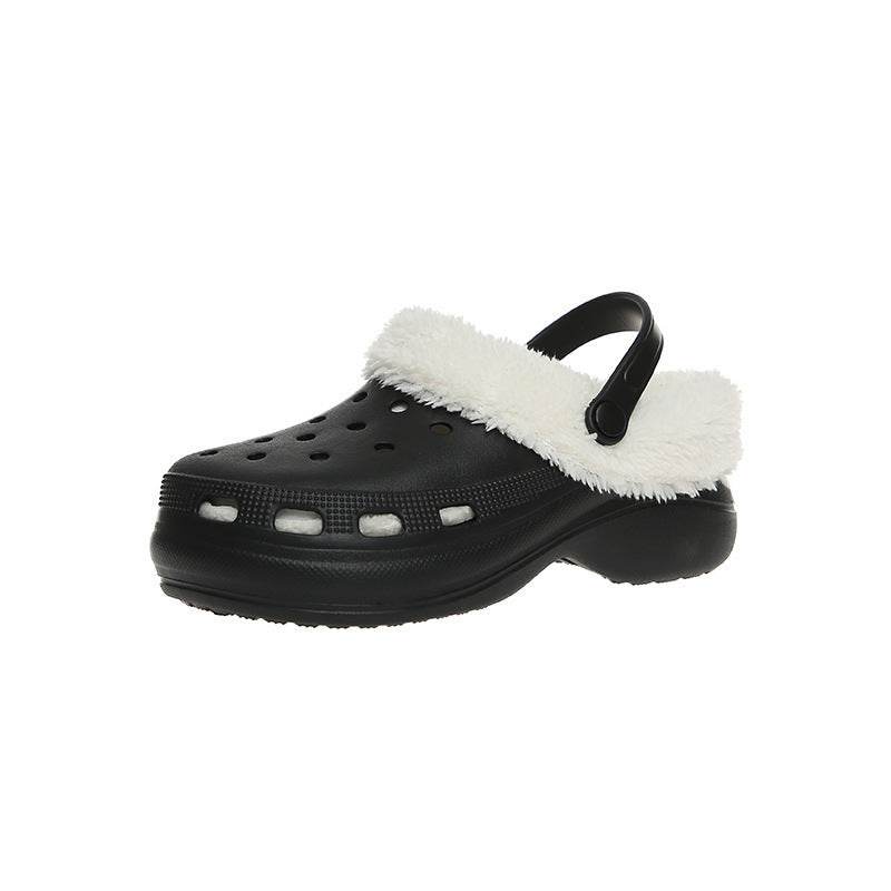 Cotton Slippers Women's Autumn And Winter Non-slip Soft Sole Platform Heel - Velora