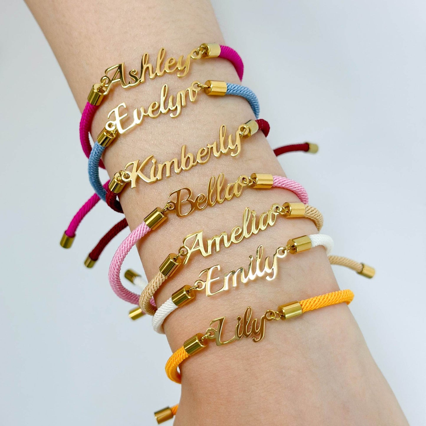 Personalized Colorful Rope Chain Custom Name Bracelet Personalized Adjustable Name Jewelry For Girls - Velora