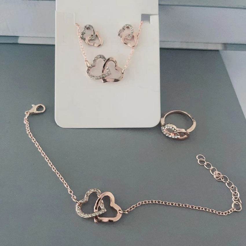 5PCS Fashion Butterfly Pendants Necklace Earrings Ring Bracelet Sets For Women Jewelry Set Bridal Wedding Jewelry Gift - Velora